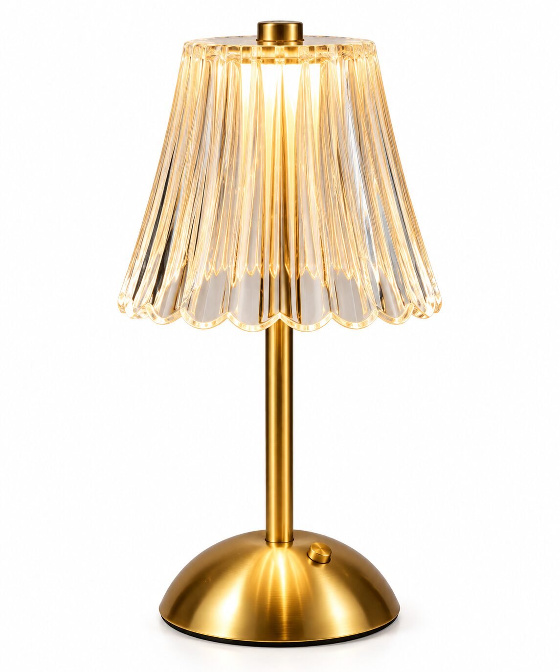 Fluted Crystal Rechargeable Table Lamp