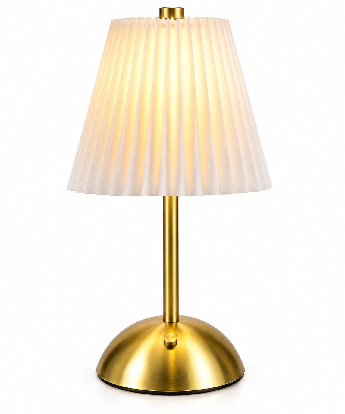 Pleated Shade Brass Table Lamp