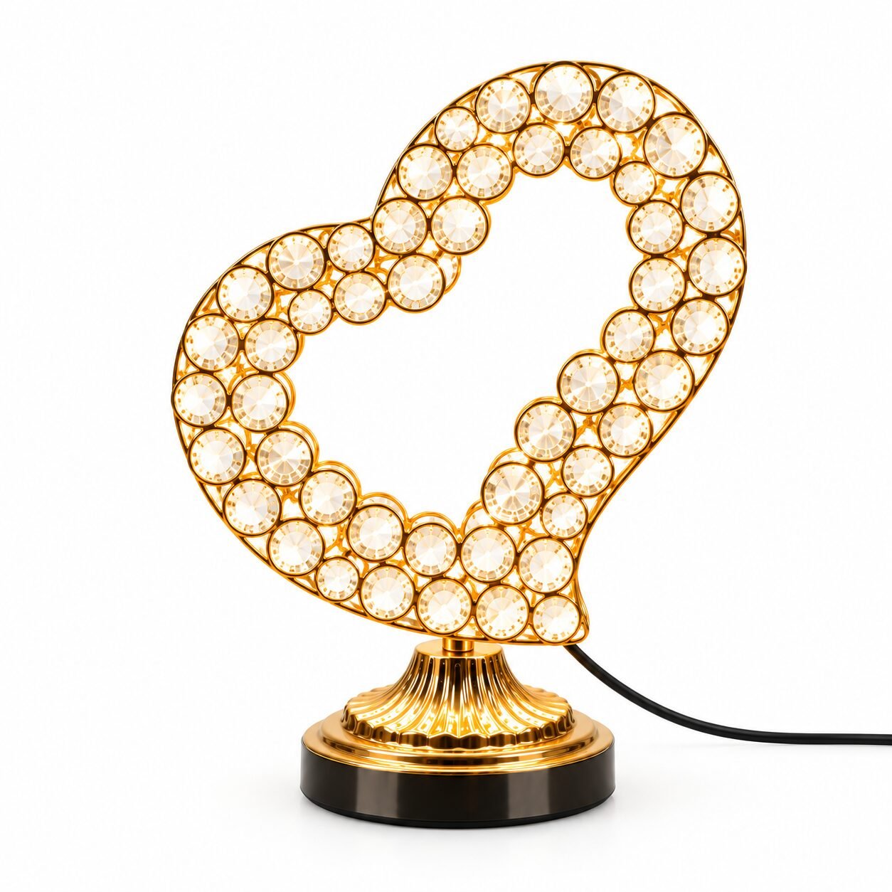 Crystal Heart Table Lamp