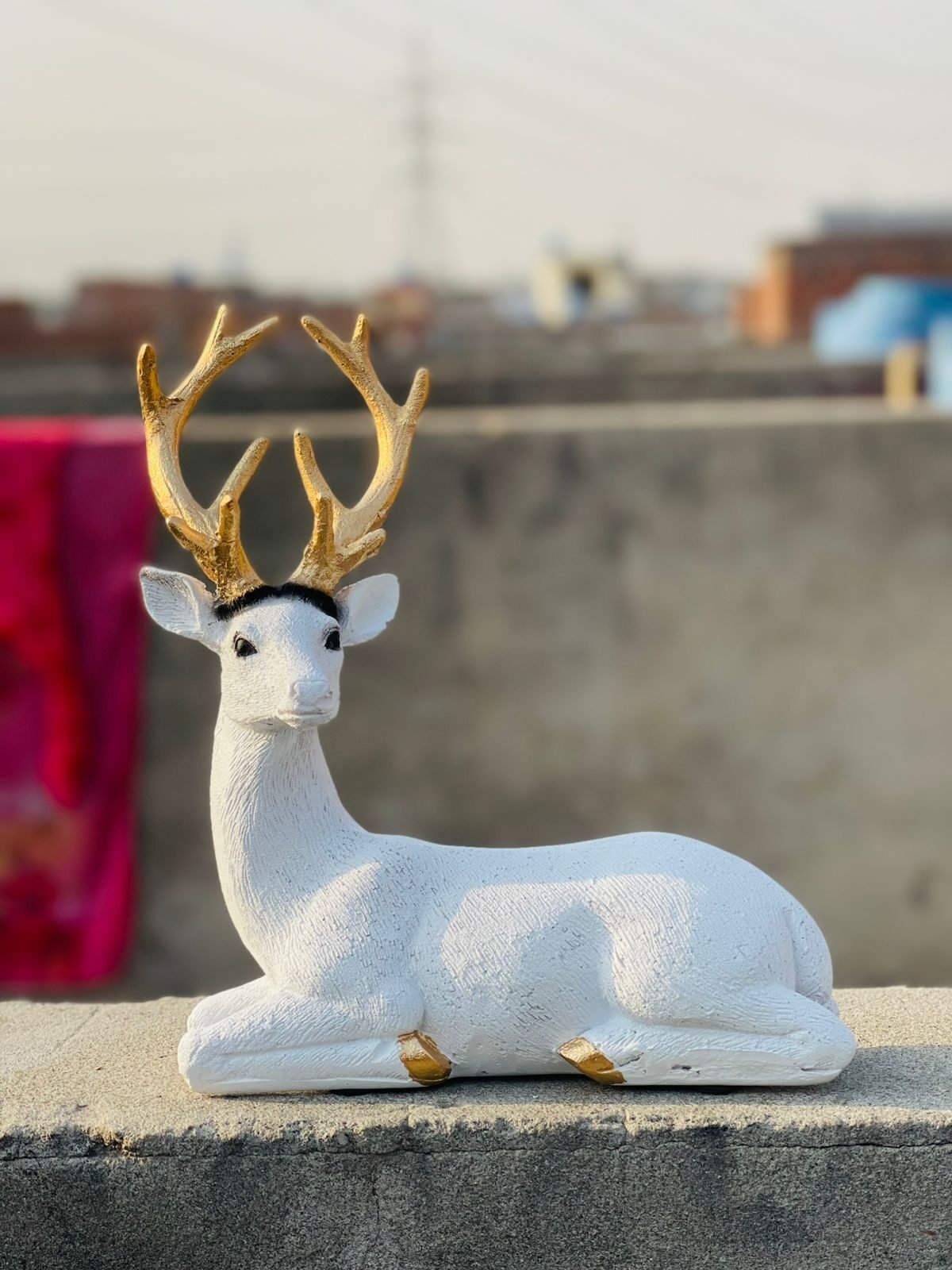 Reclining Deer Sculpture